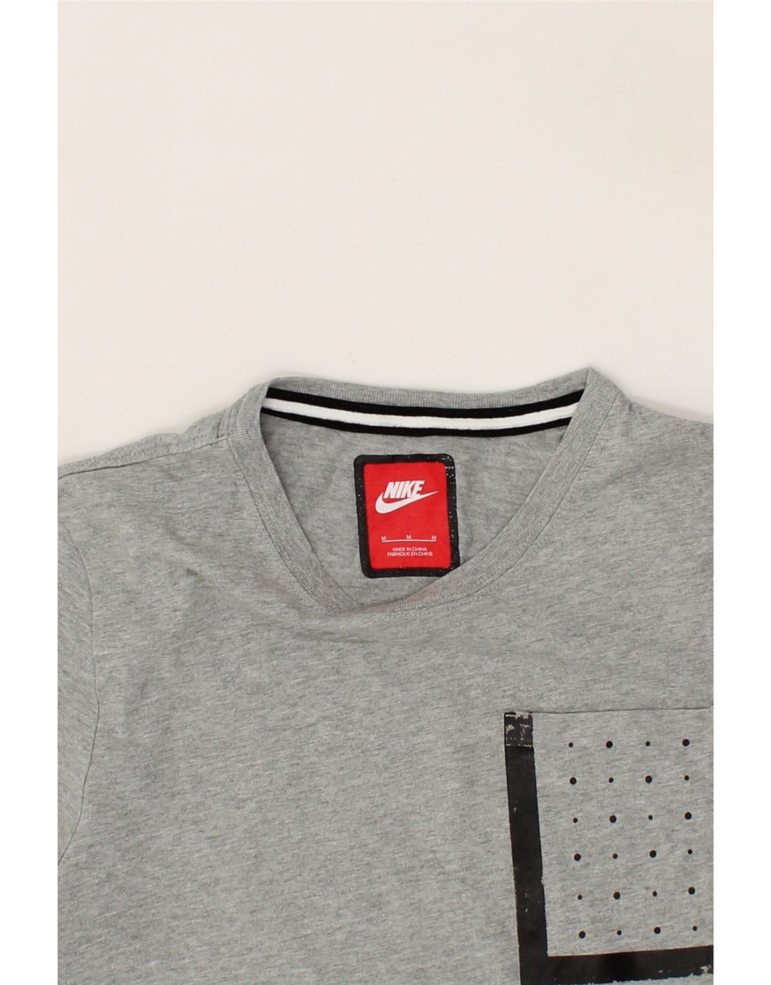 NIKE Mens T-Shirt Top Medium Grey Spotted Cotton Vintage Nike and Second-Hand Nike from Messina Hembry 
