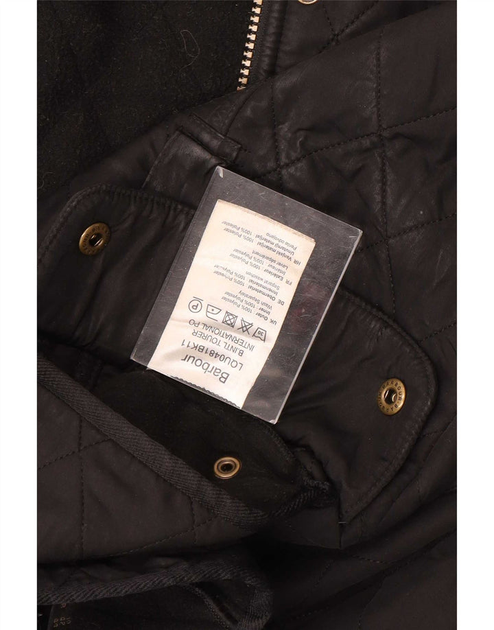 Giacca trapuntata da donna Barbour UK 14 grande poliestere nero