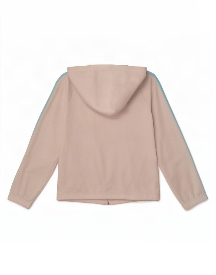 Maglione con cappuccio e zip da donna Adidas UK 12 poliestere bianco medio