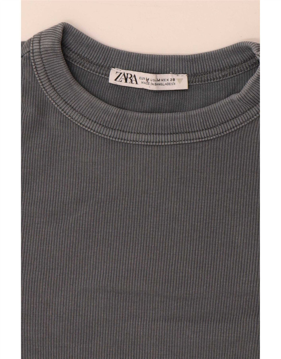 Top Zara da donna a maniche lunghe UK 12 Grigio medio