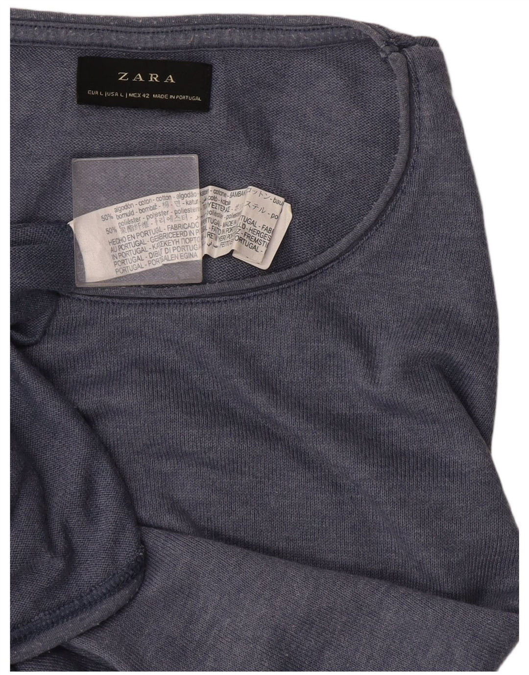 T-shirt uomo Zara Top Large in cotone blu