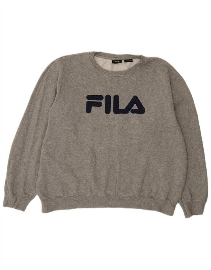 Felpa grafica da uomo Fila Jumper XL in cotone grigio