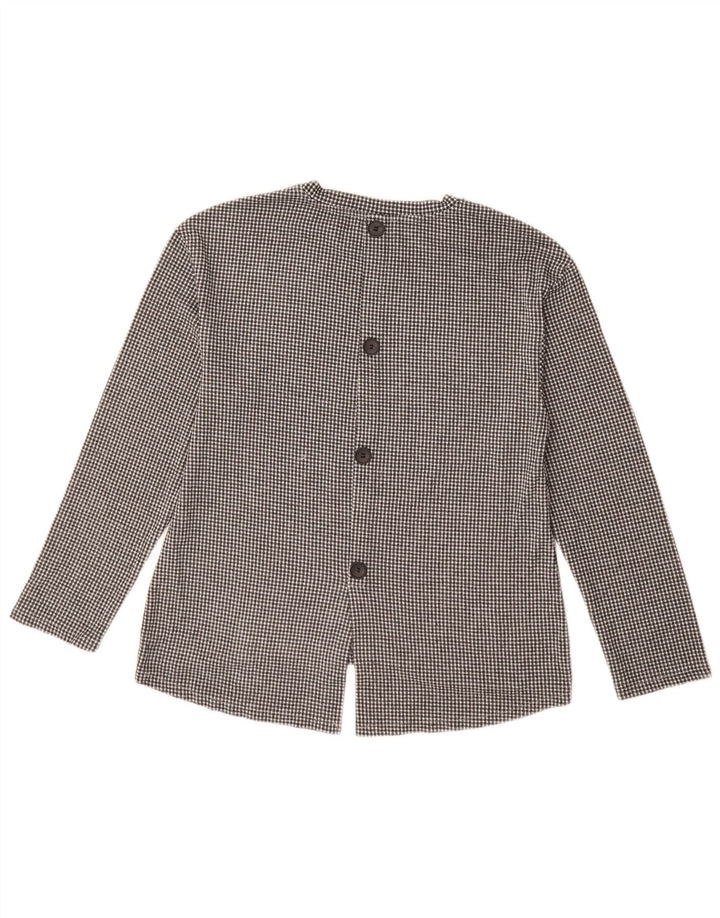 Top Zara a maniche lunghe da donna, UK 12, motivo a quadri nero medio