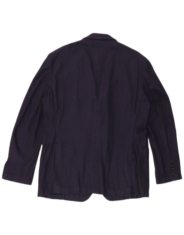 Giacca blazer da uomo a 3 bottoni Fay IT 56 3XL Blu navy a spina di pesce