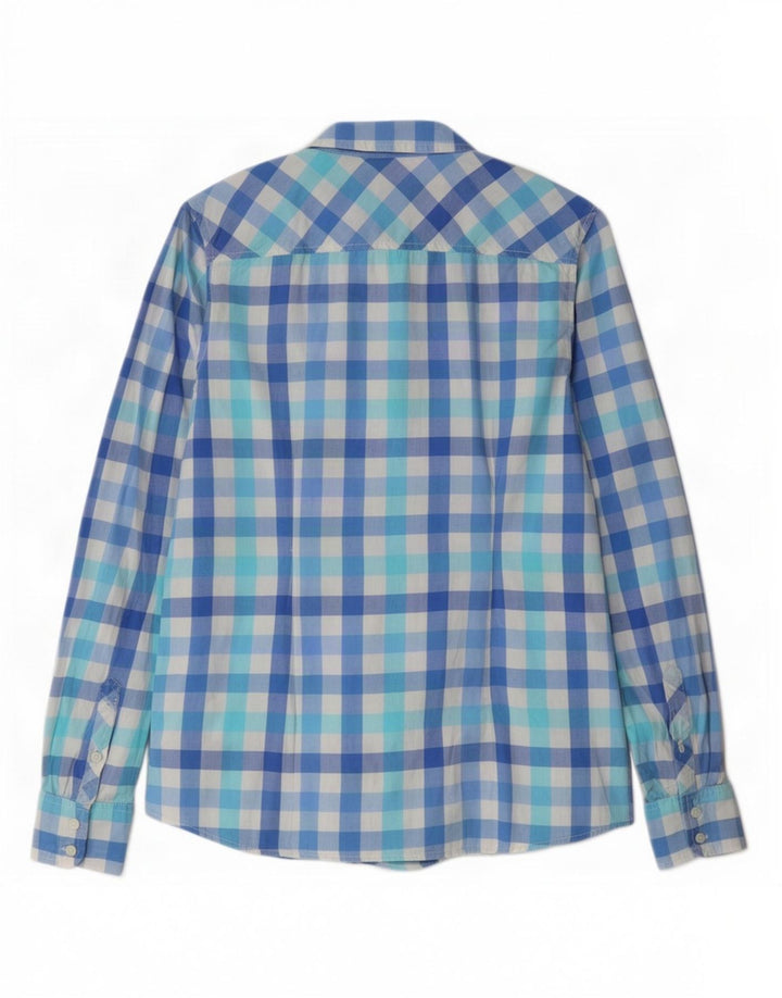 Camicia da donna Tommy Hilfiger UK 10 piccolo cotone a quadretti blu