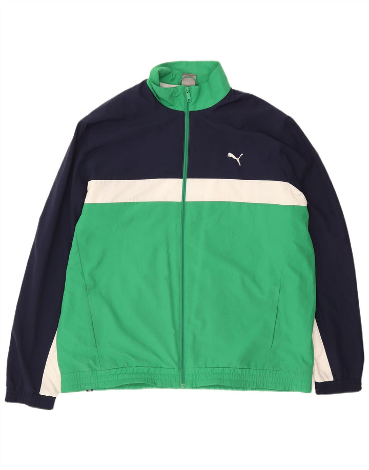 Giacca da tuta da uomo Puma 2XL Poliestere color block blu navy
