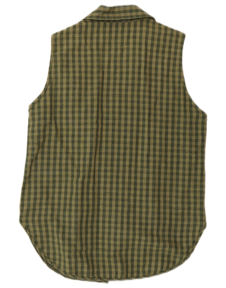 Camicetta senza maniche da donna Timberland US 6 Medium Khaki Gingham Linen