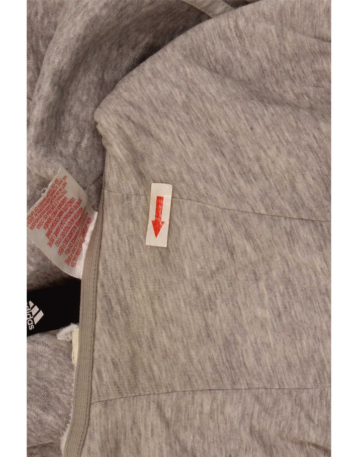Maglione con cappuccio e zip Adidas da uomo grigio medio chiazzato