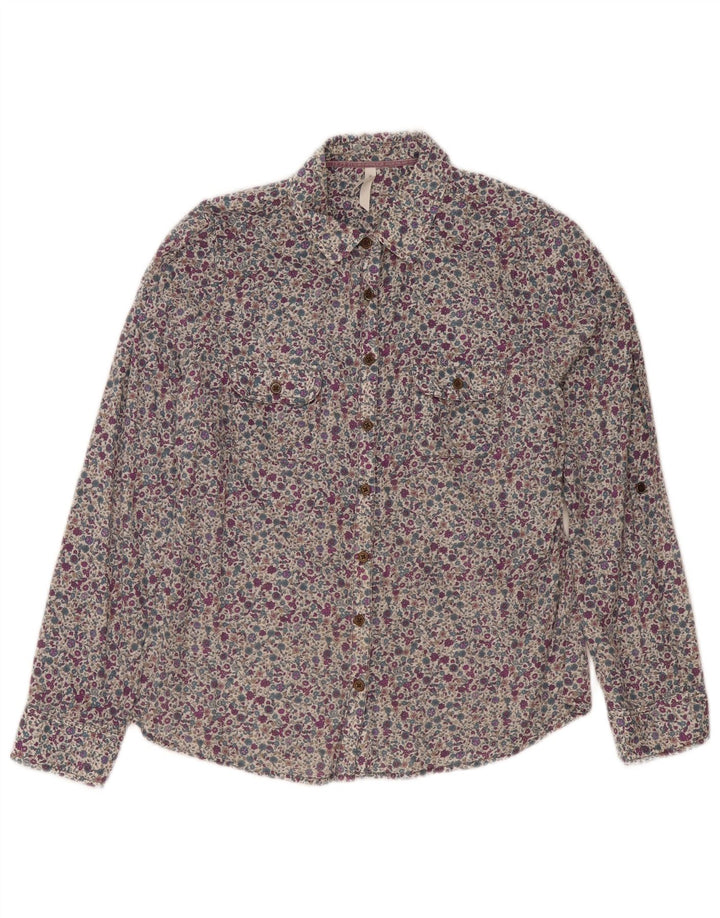 Camicia da donna Marks & Spencer UK 12 Cotone floreale multicolore medio