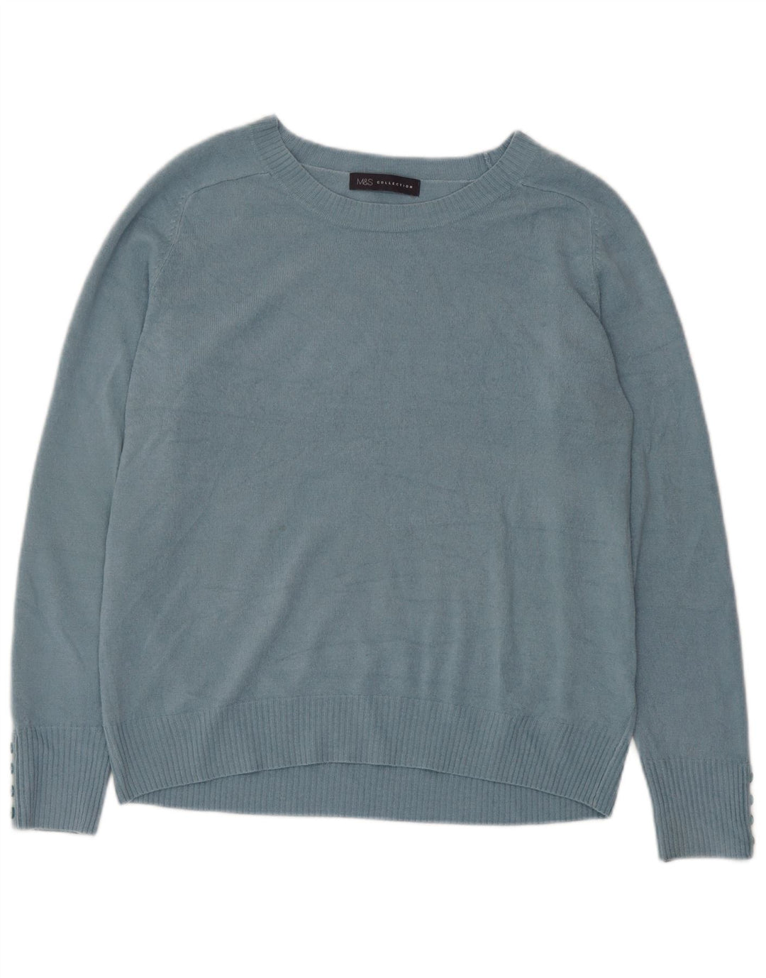 Maglione maglione con scollo a barca da donna Marks & Spencer UK 14 Acrilico blu medio