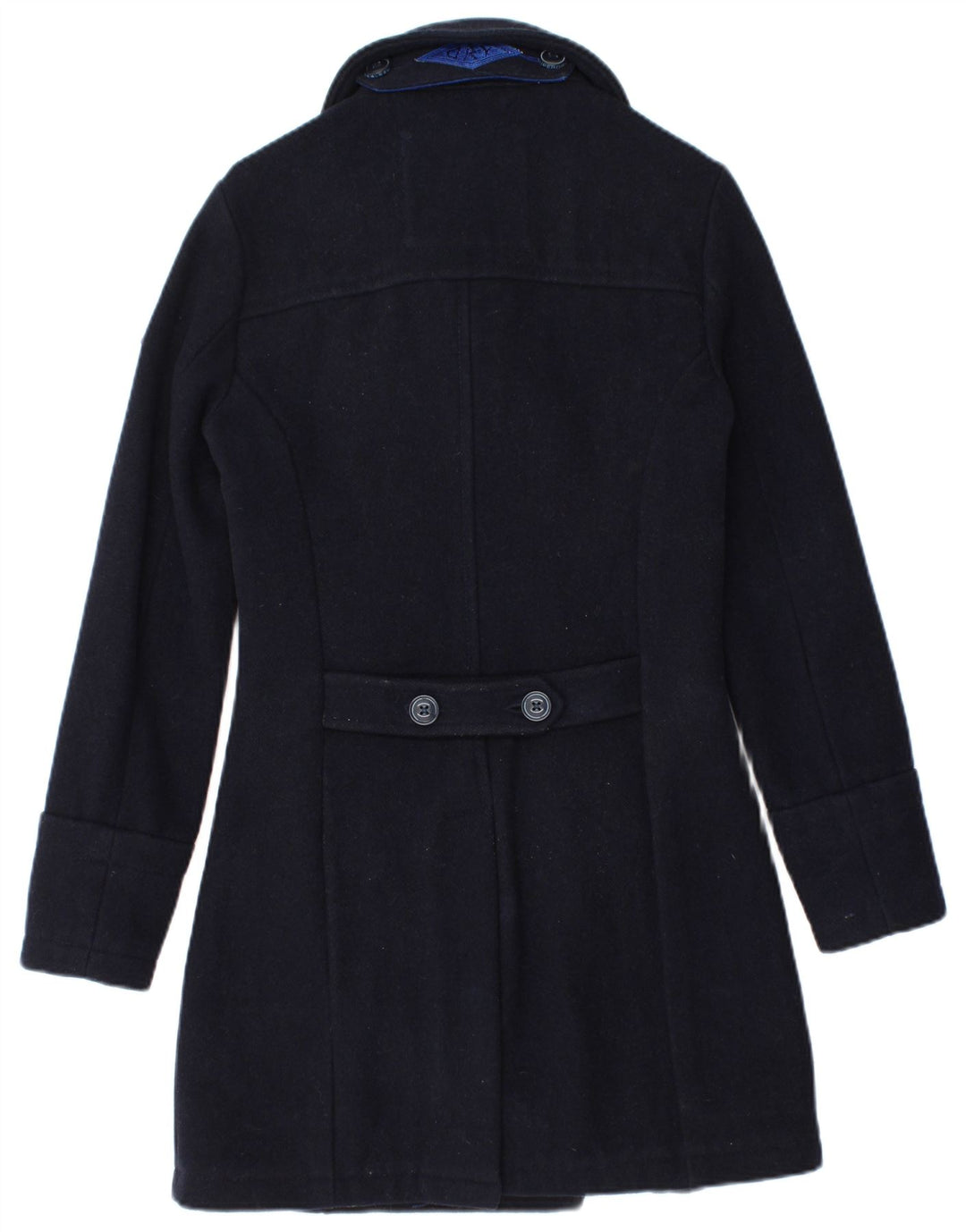 Cappotto doppiopetto da donna Superdry UK 6 XS lana blu navy