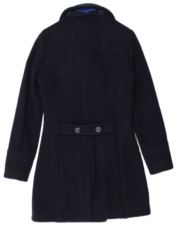 Cappotto doppiopetto da donna Superdry UK 6 XS lana blu navy