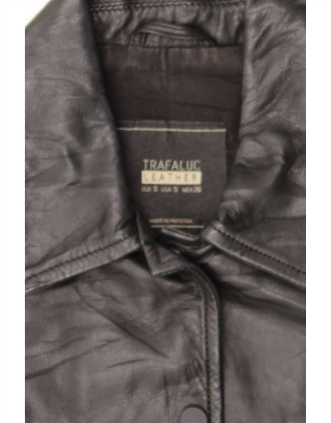 Giacca in pelle da motociclista da donna Trafaluc UK 10 piccola in pelle nera
