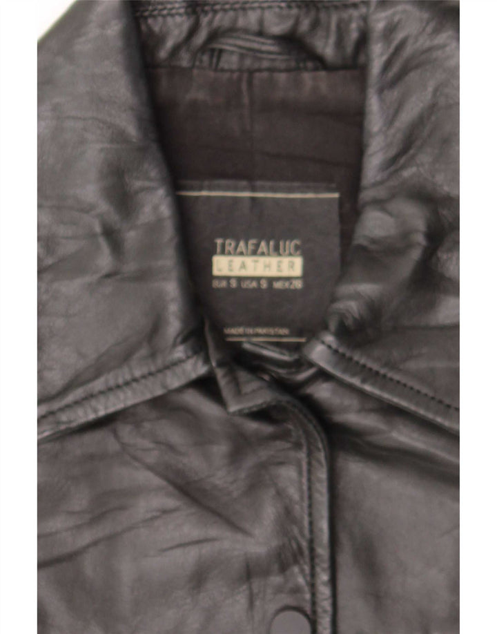 Giacca in pelle da motociclista da donna Trafaluc UK 10 piccola in pelle nera