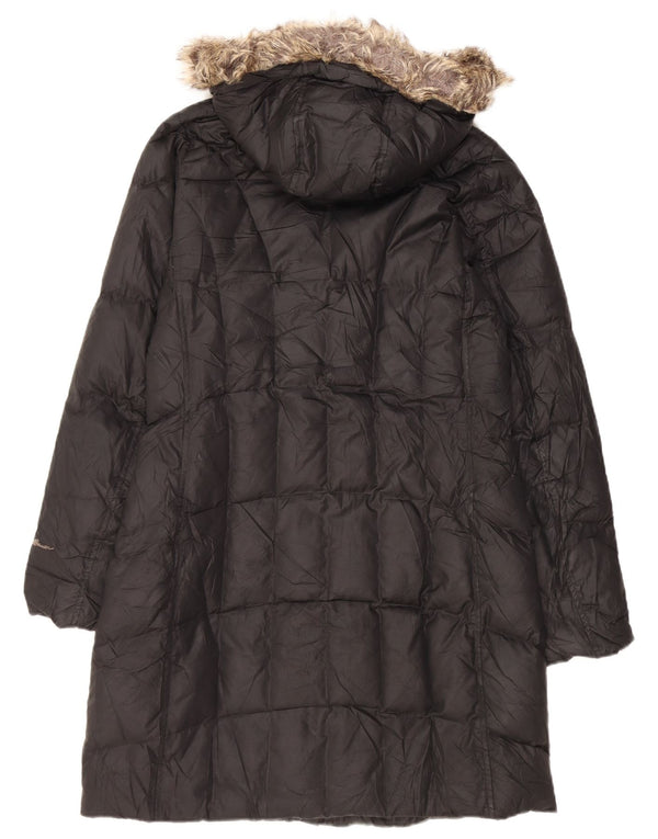 Cappotto imbottito con cappuccio da donna Eddie Bauer UK 14 poliestere nero medio
