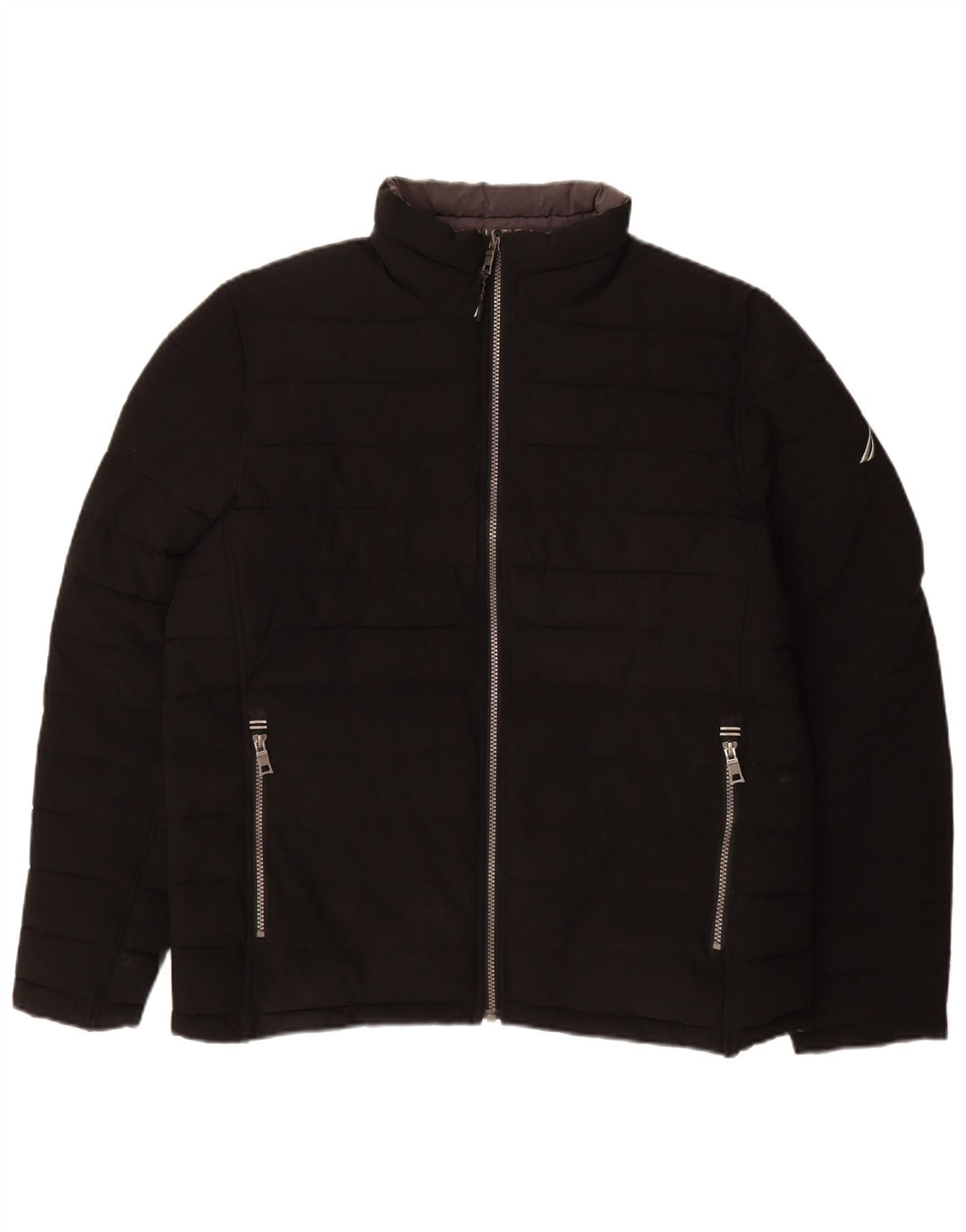 Giacca imbottita reversibile da uomo NAUTICA UK 40 grande poliestere nero