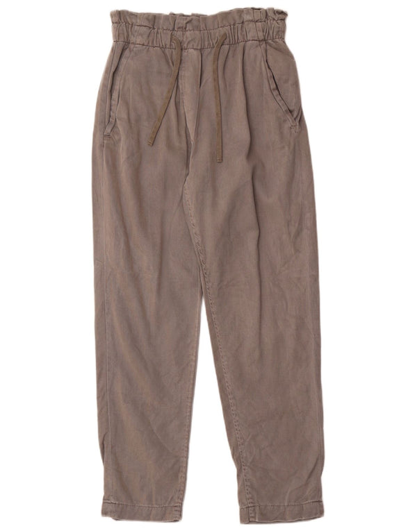Pantaloni casual affusolati a vita alta da donna Zara XS W24 L27 Lyocell grigio
