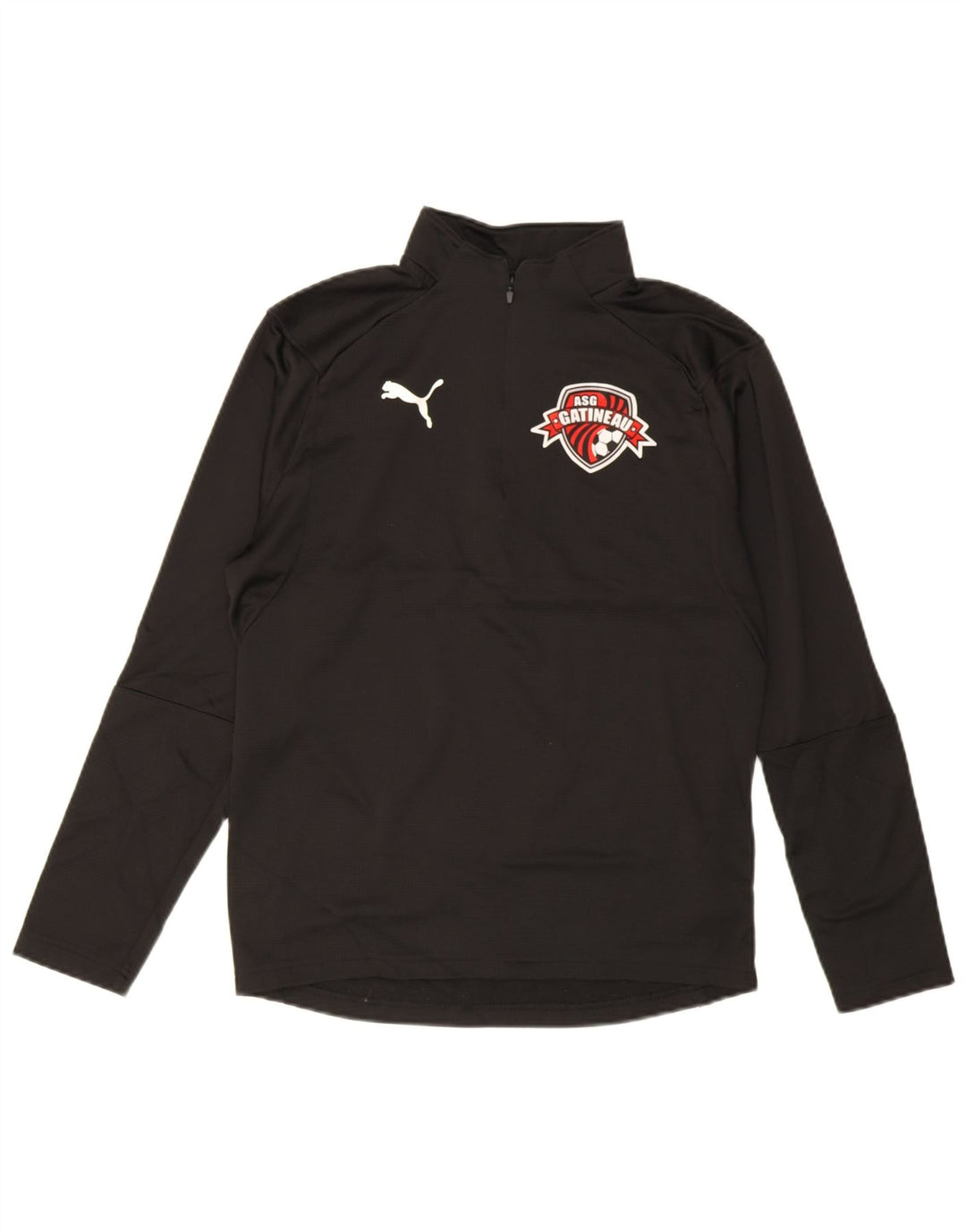 Puma Uomo AS Gatineau Graphic Zip Neck Pullover Tuta Top Piccola Nera