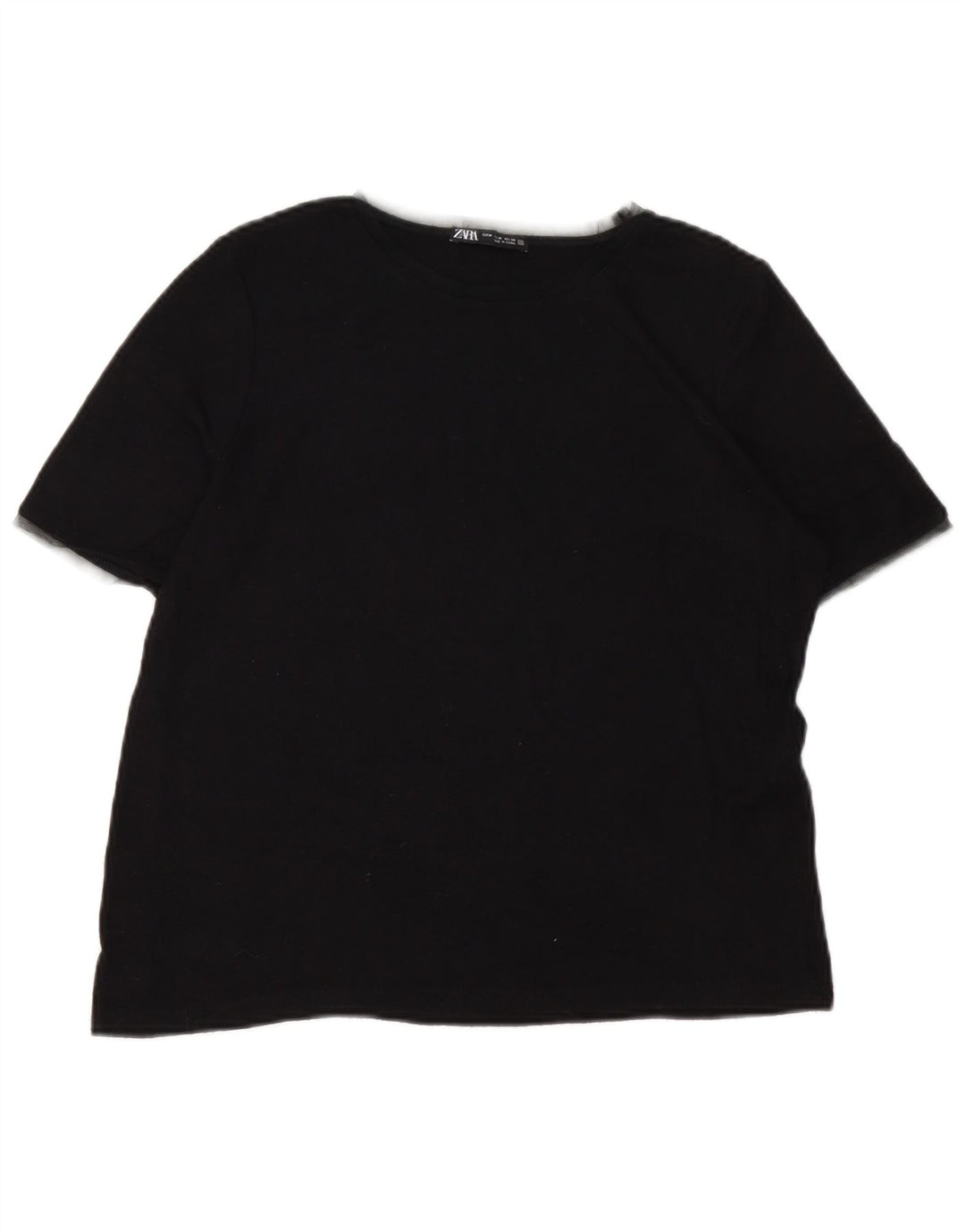 T-shirt Zara da donna Top UK 12 media viscosa nera
