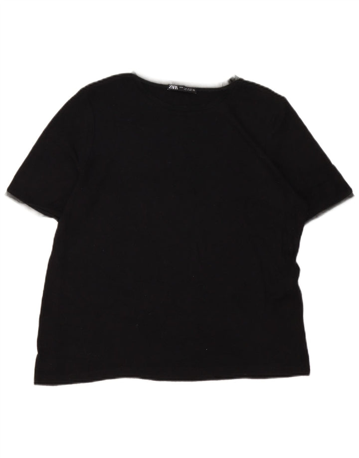 T-shirt Zara da donna Top UK 12 media viscosa nera