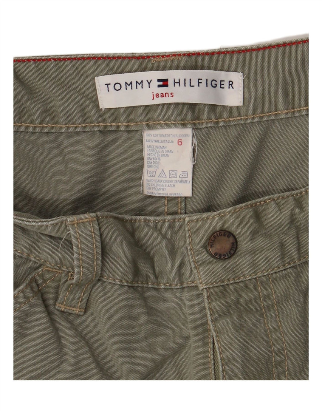 TOMMY HILFIGER Pantaloni casual dritti da donna US 6 Medium W28 L30 Khaki