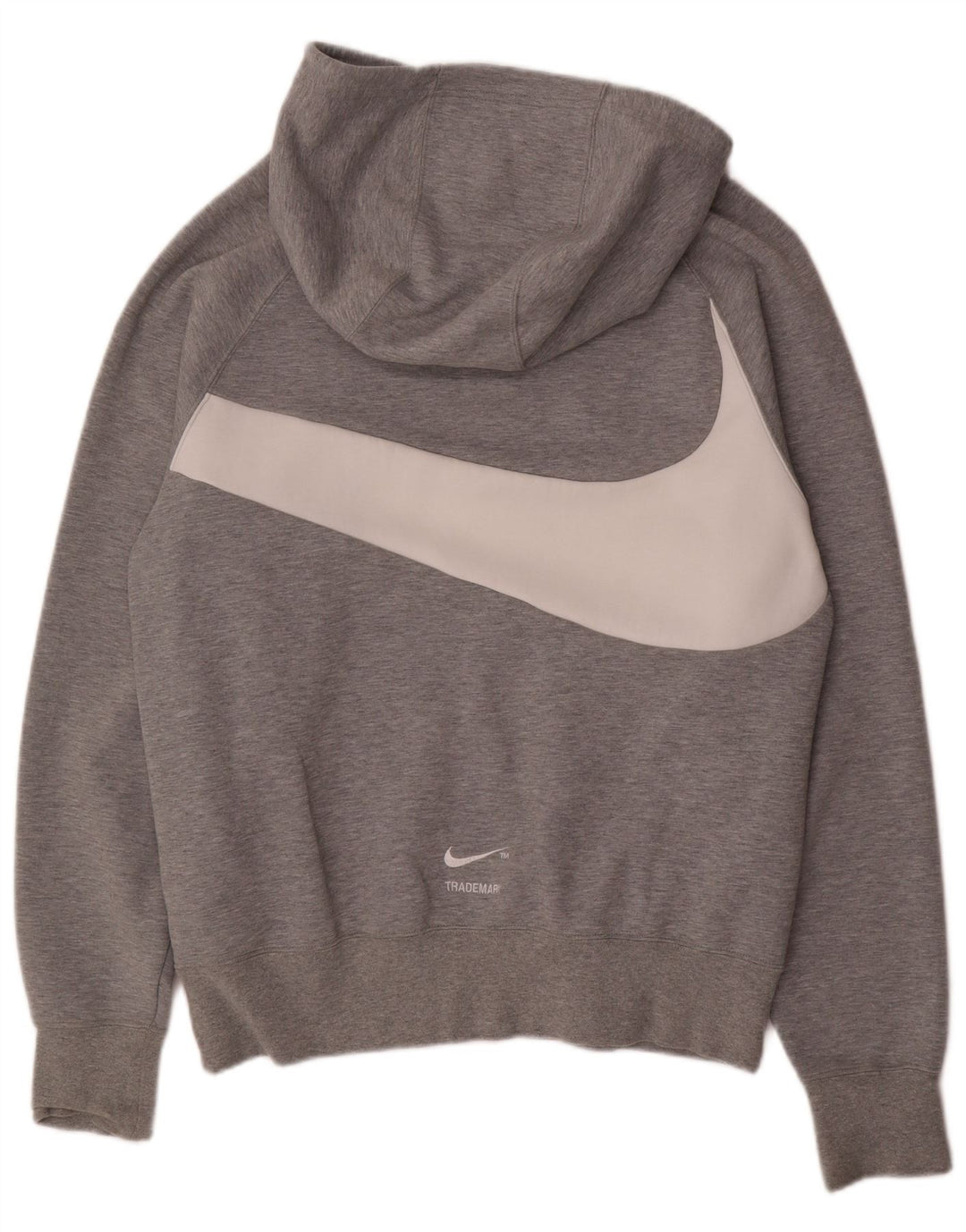 Felpa con cappuccio grafica Nike da uomo in cotone grigio medio