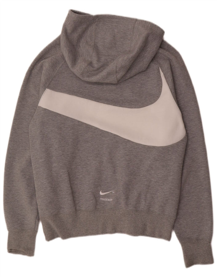 Felpa con cappuccio grafica Nike da uomo in cotone grigio medio