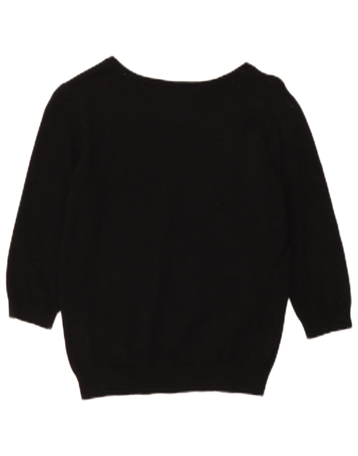 Maglione corto con scollo a V da donna Marks & Spencer UK 14 medio nero
