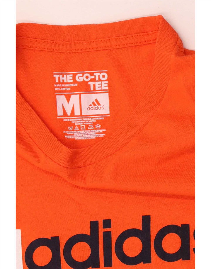 T-shirt grafica da uomo Adidas Top in cotone arancione medio