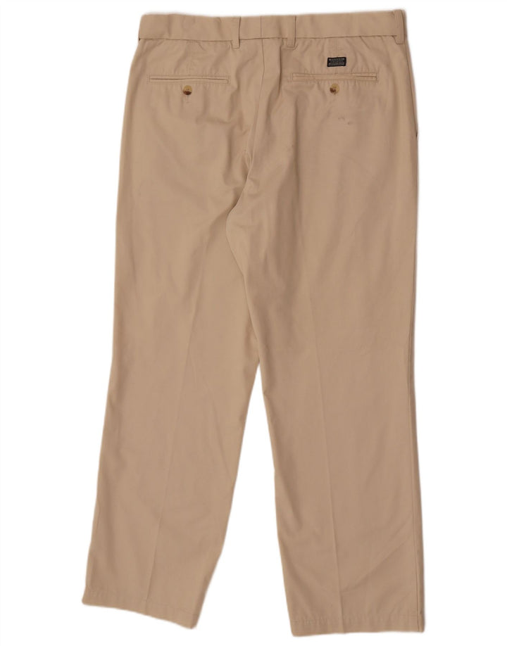 Pantaloni da abito dritti da uomo Marks & Spencer W36 L29 in cotone beige
