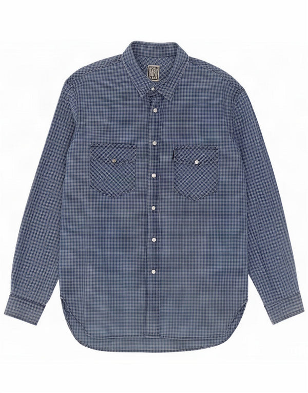 Casucci Camicia da uomo XL Cotone a quadri blu