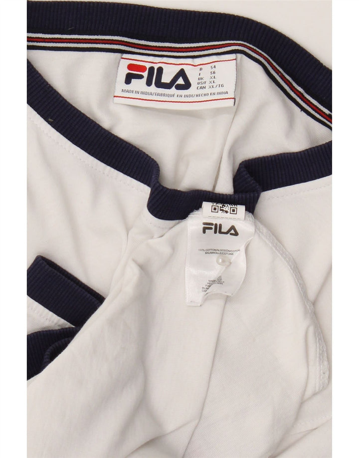 Maglietta Fila da uomo Top XL in cotone bianco