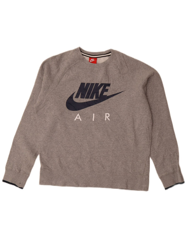 Felpa grafica da uomo Nike Felpa in cotone chiazzato grigio medio