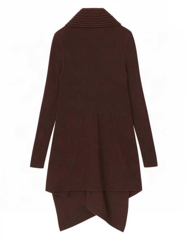 Maglione cardigan asimmetrico lungo da donna Marks & Spencer UK 20 2XL Marrone