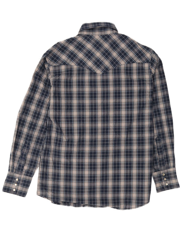 Camicia da uomo WRANGLER in cotone a quadri blu navy medio