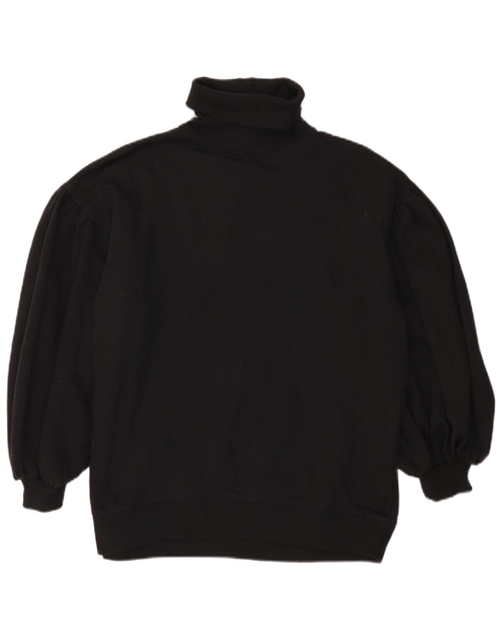 Maglione maglione collo alto da donna Zara UK 14 cotone nero medio