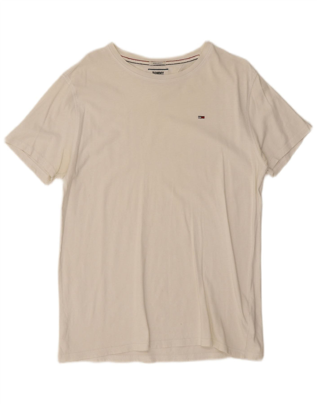 T-shirt da uomo con vestibilità regolare Tommy Hilfiger Top in cotone bianco medio