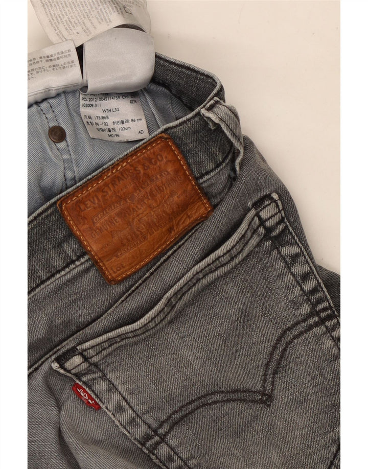 Jeans dritti da uomo Levi's W34 L32 cotone grigio