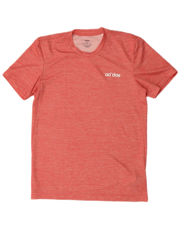 Adidas Mens Aeroready T-Shirt Top Small Pink Flecked Polyester