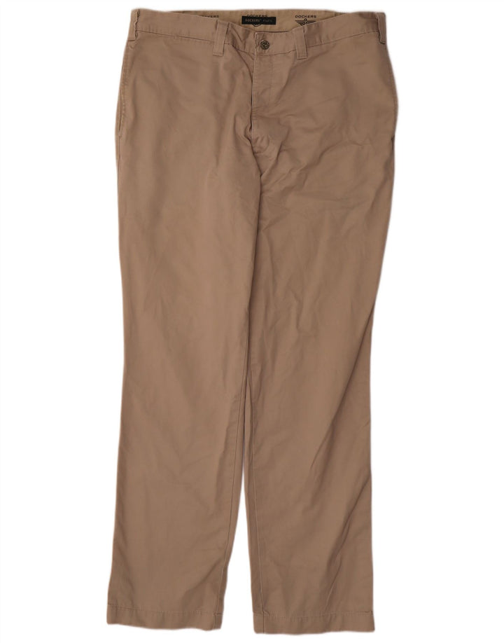 DOCKERS Pantaloni chino dritti kaki da uomo W38 L34 Beige