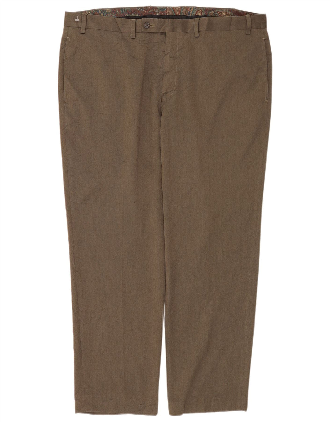 Pantaloni da abito dritti da uomo Ralph Lauren W40 L30 poliestere grigio
