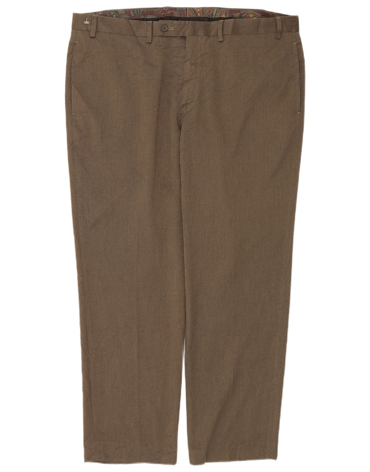 Pantaloni da abito dritti da uomo Ralph Lauren W40 L30 poliestere grigio
