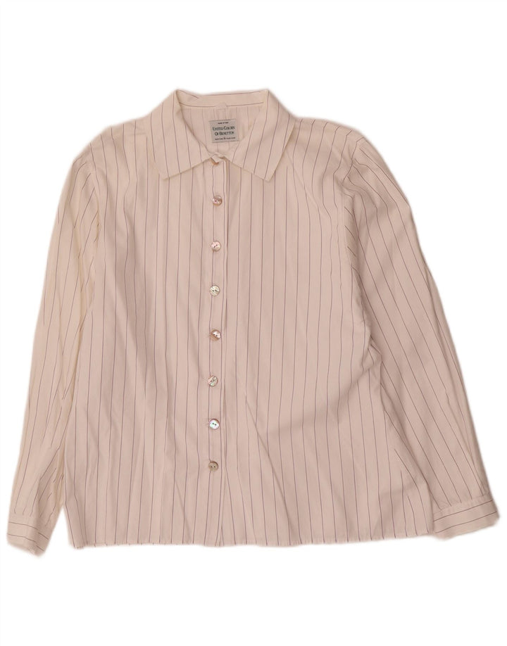 Camicia da donna Benetton UK 16 a righe bianche grandi