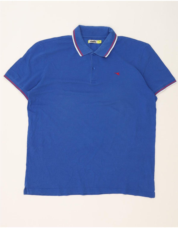 Polo Diadora Uomo 3XL Cotone Rigato Blu