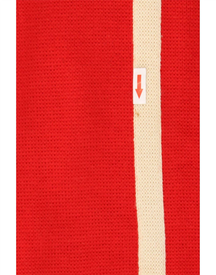 Maglione maglione girocollo da uomo Life Line Lana color block rosso medio
