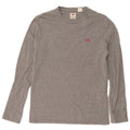 Levi's Maglia da uomo con vestibilità standard a maniche lunghe in cotone chiazzato grigio piccolo