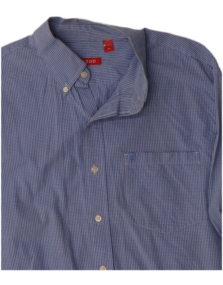 Camicia da uomo Izod grande in cotone a quadretti blu