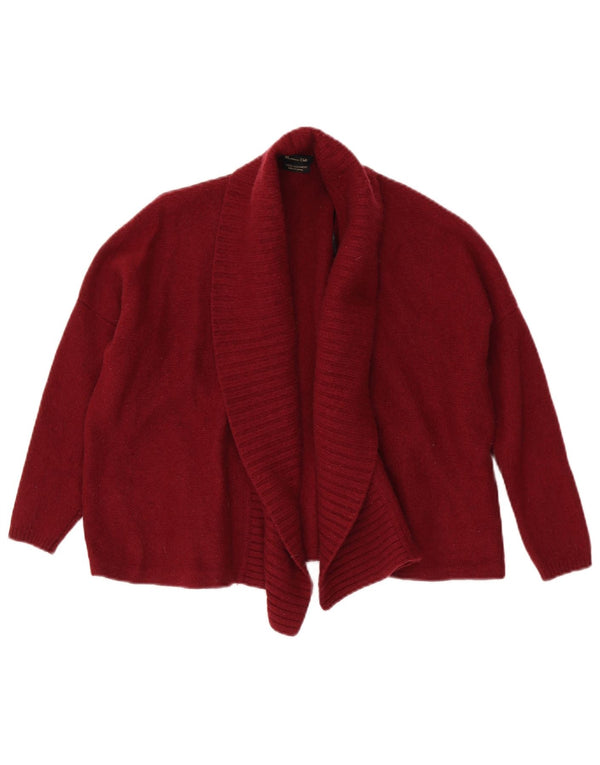 Massimo Dutti Maglione cardigan corto con maniche a 3/4 da donna UK 14 Bordeaux medio