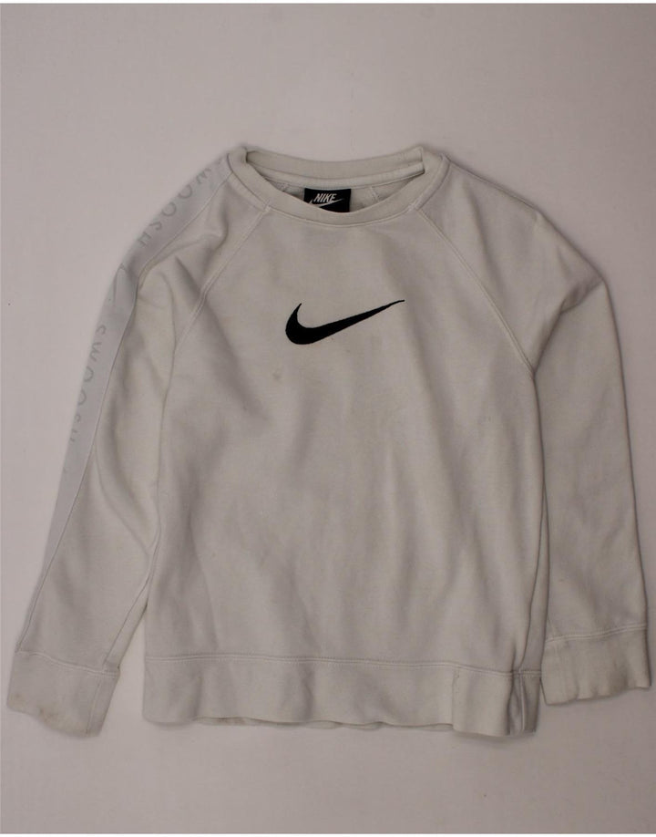 Felpa NIKE da ragazzo Swoosh Standard Fit 8-9 anni piccola bianca