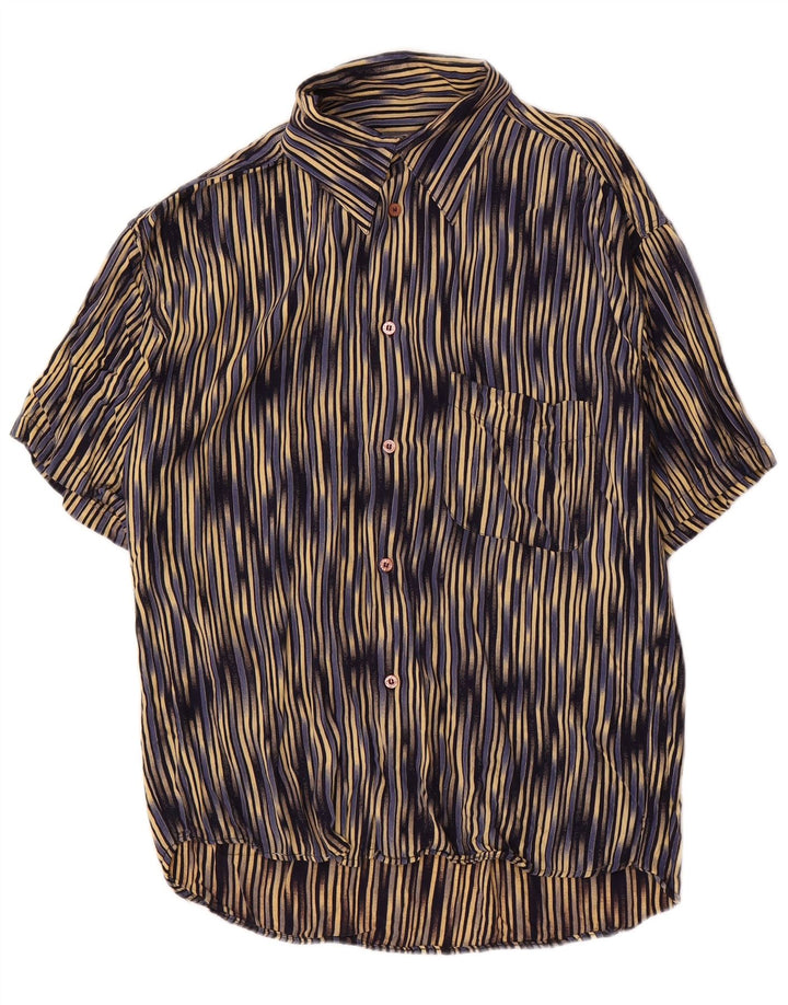 Tipo' S Camicia Uomo Manica Corta Large in Viscosa a Righe Multicolori
